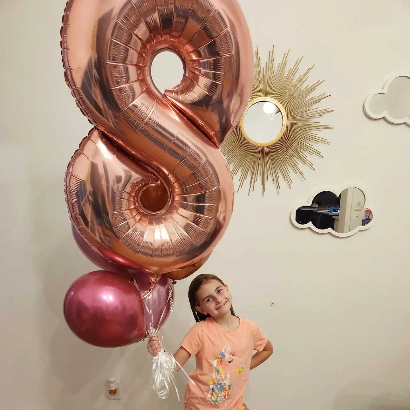 IWERP Rose Gold 40in Number 7 Balloon – 7th Birthday Foil Decoration