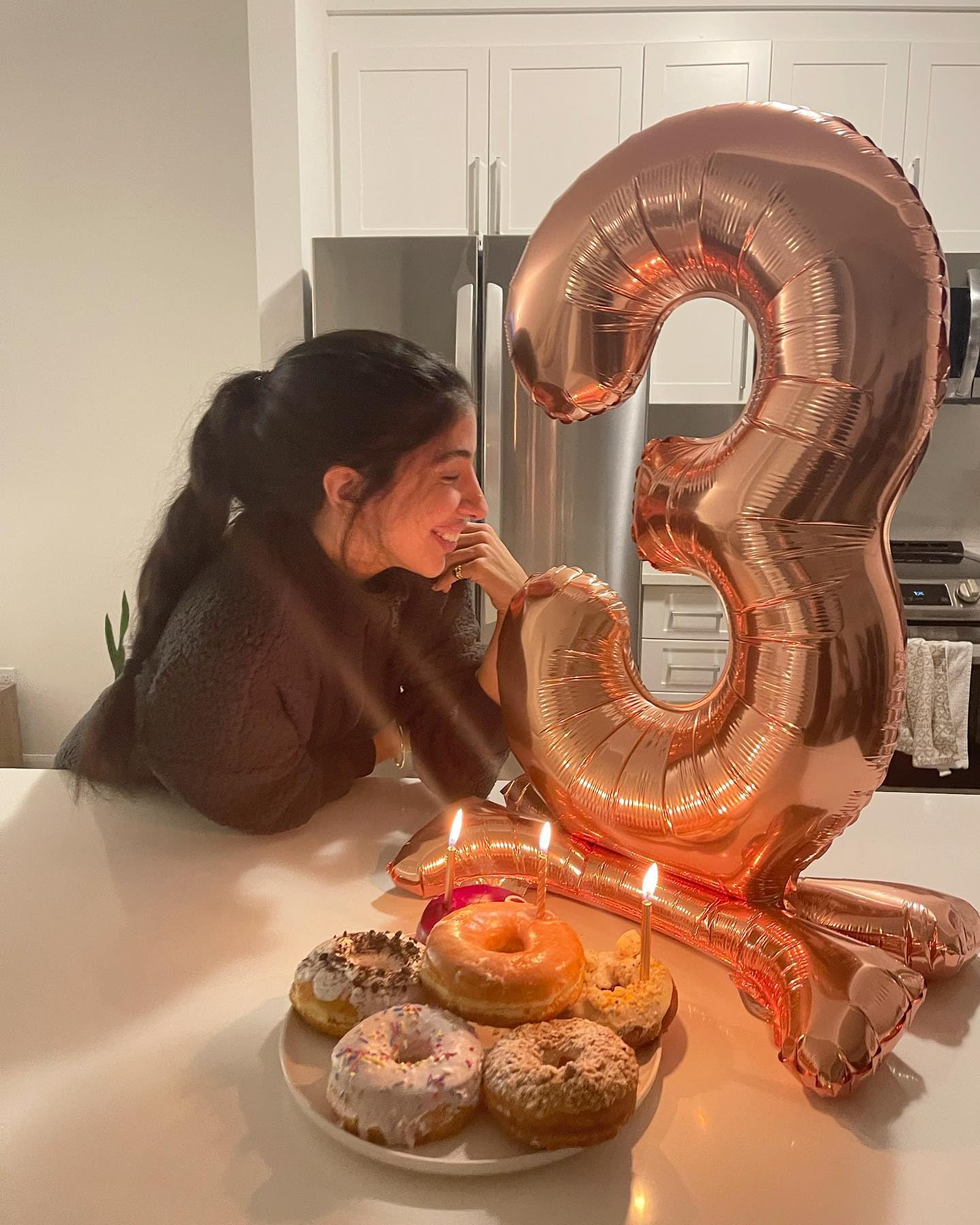 IWERP Rose Gold 40in Number 7 Balloon – 7th Birthday Foil Decoration
