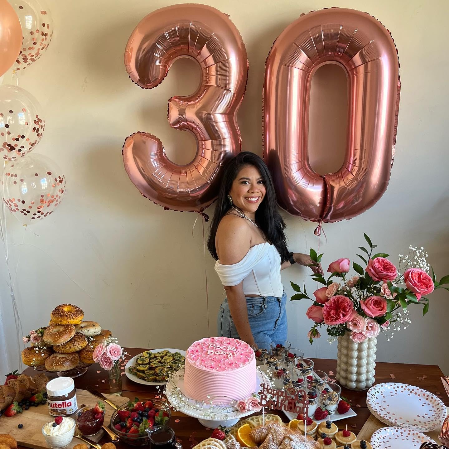 IWERP Rose Gold Number Balloon 40 Inch – 0 Birthday Numbers, Party Decorations