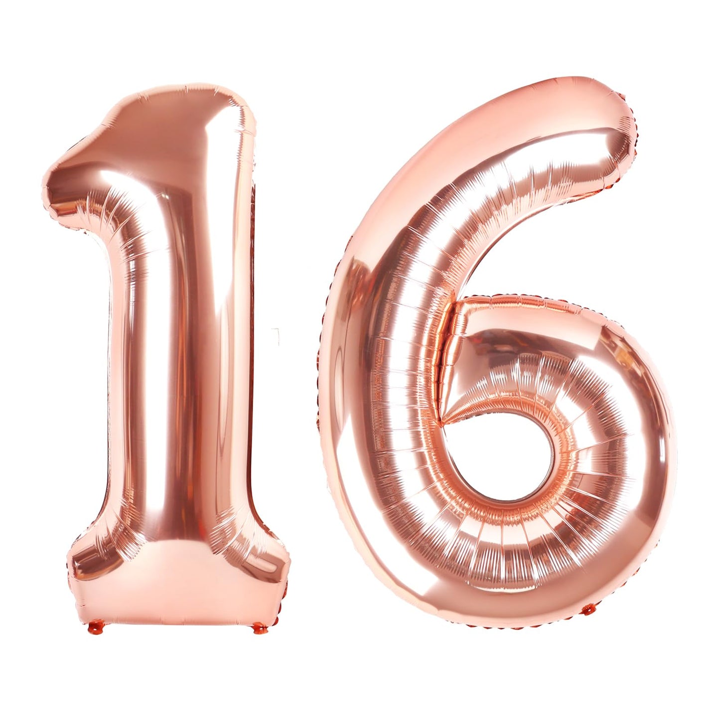 IWERP Rose Gold Number 16 Balloon, 40 Inch - 16th Birthday Decorations for Girls & Boys