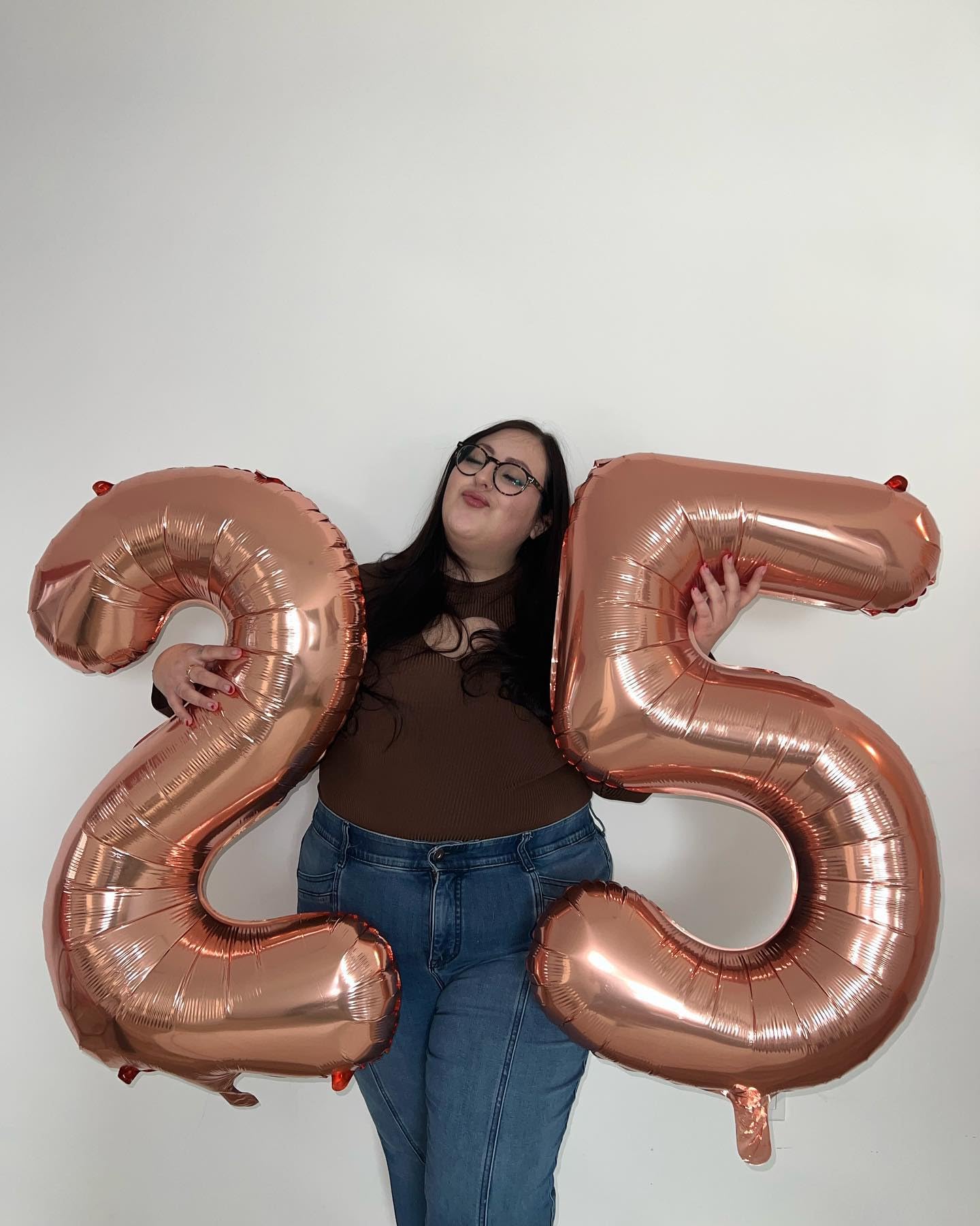 IWERP Rose Gold Number 25 Balloon, 40 Inch – 25th Birthday Decorations