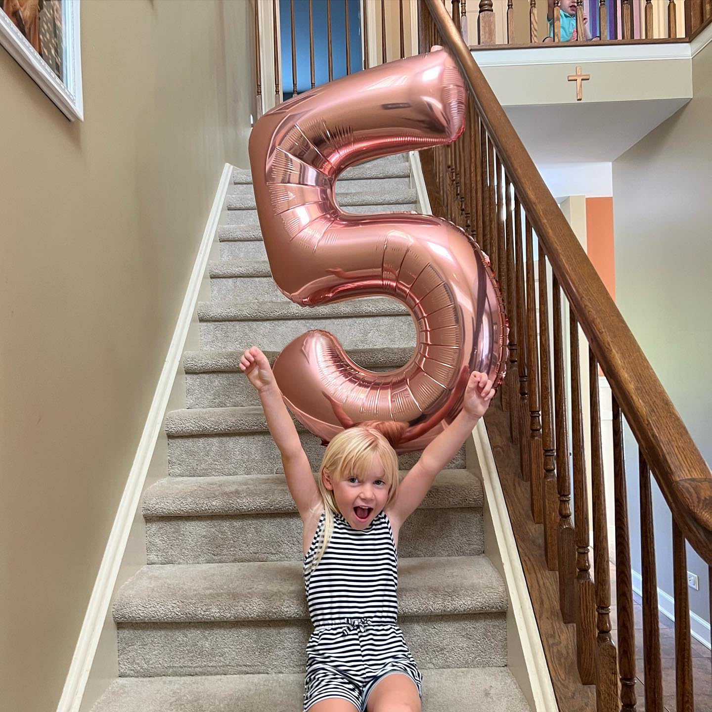 IWERP Rose Gold Number 5 Balloon 40-Inch | 5th Birthday Decorations