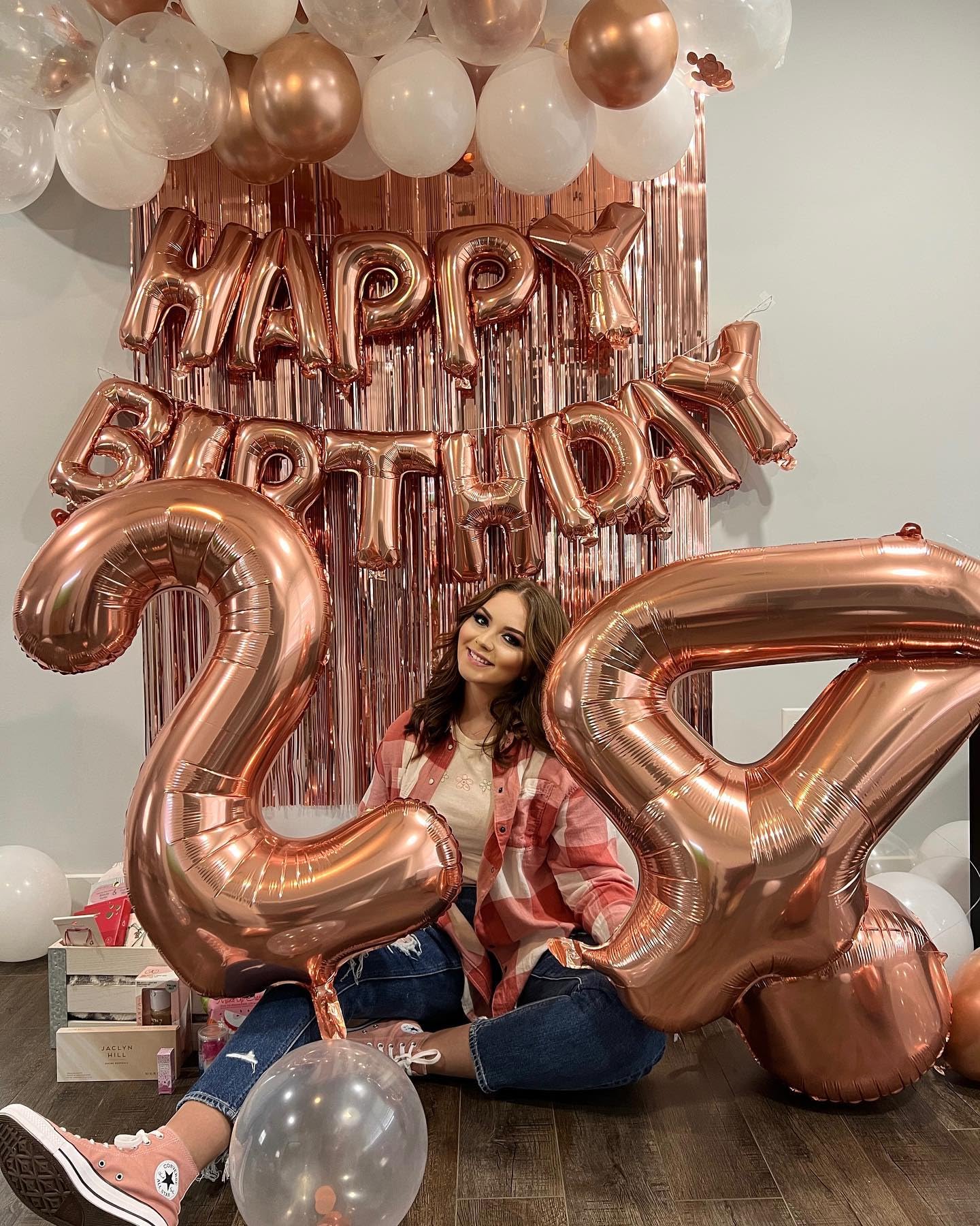 IWERP Rose Gold Number 14 Balloon – 40 Inch 14th Birthday Decor