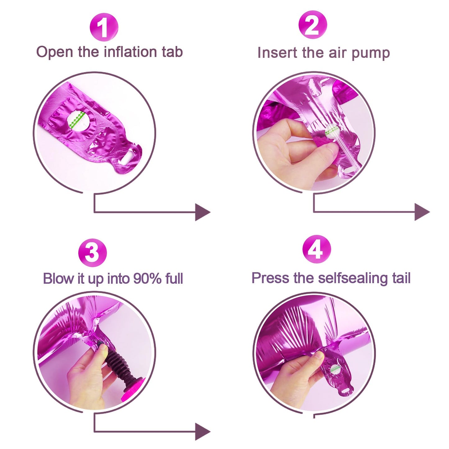 IWERP Rosy Purple Number 1 Balloon – 40-Inch First Birthday Decoration