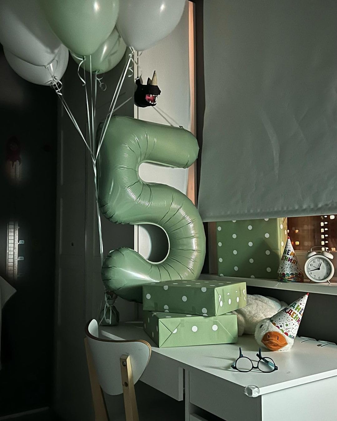 IWERP Sage Green 40-Inch Number 1 Balloon – First Birthday Decorations