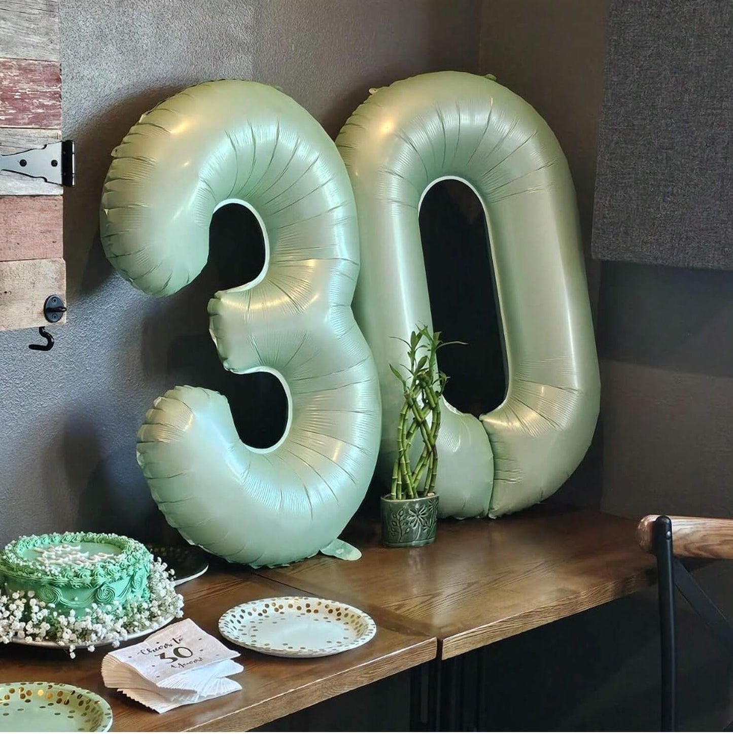 IWERP Sage Green 40-Inch Number 7 Balloon – 7th Birthday Decorations for Boys & Girls