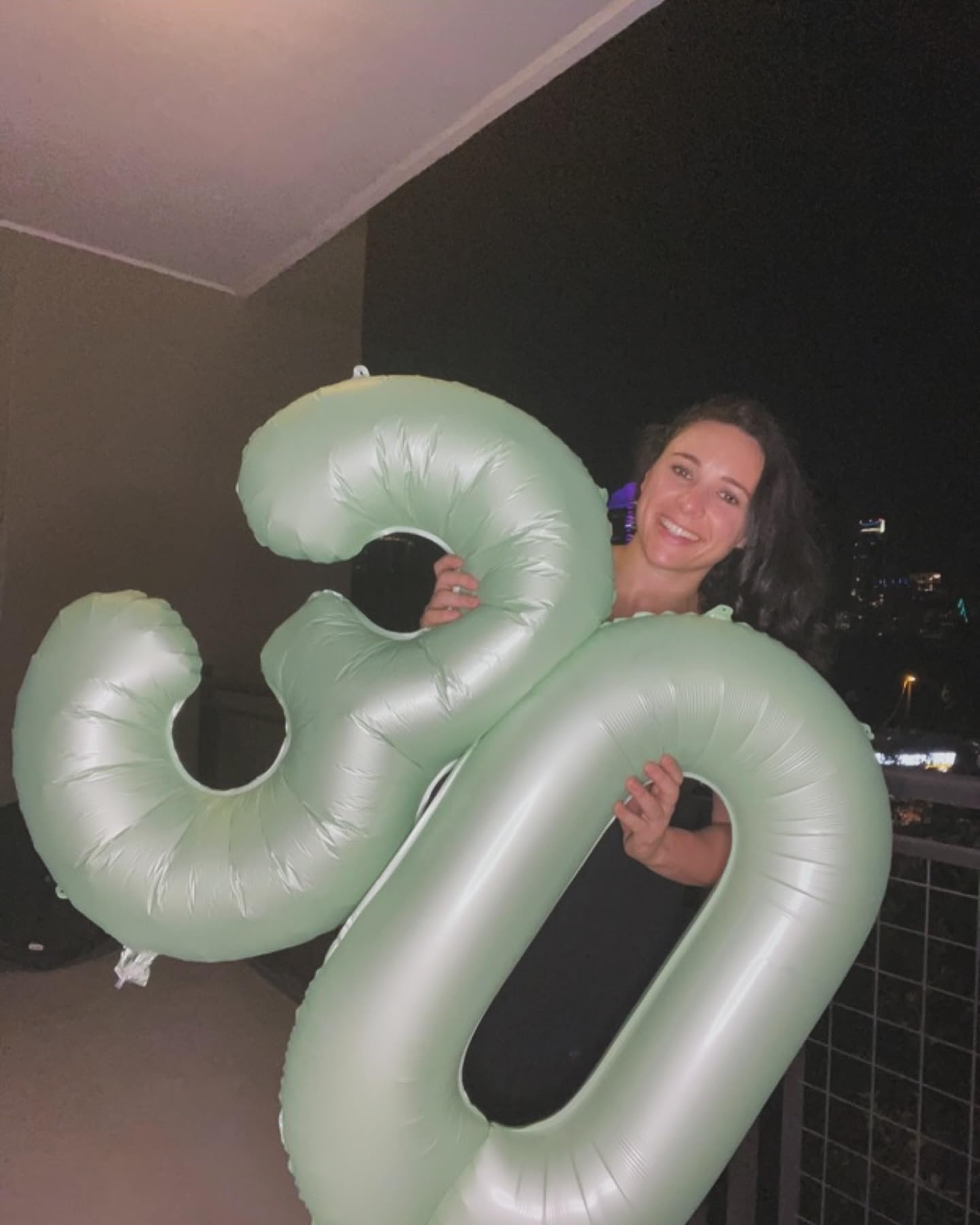IWERP Sage Green 40-Inch Number 3 Balloon | 3rd Birthday Decorations