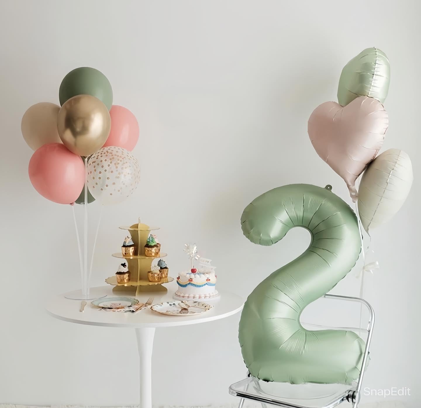 IWERP Sage Green 40-Inch Number Balloon 5 – 5th Birthday Decorations