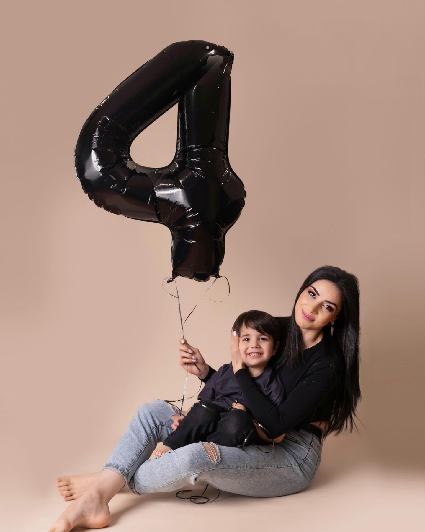 IWERP Black Number 4 Balloon 40 Inch – 4th Birthday Decor