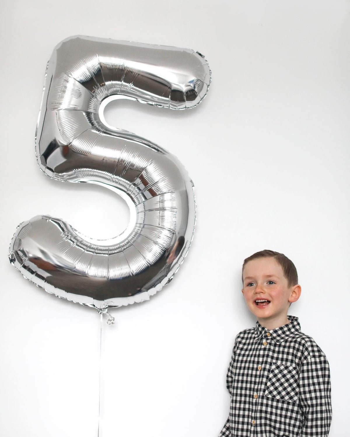 IWERP Silver Number 5 Balloon 40 Inch – 5th Birthday Decorations & Silver Party Supplies