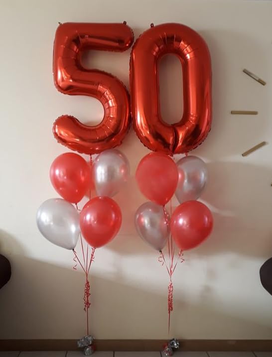 IWERP Red 8 Balloon - 40-Inch Number Balloon for Birthday Parties