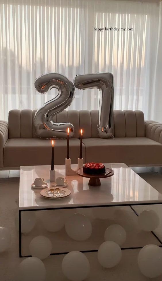 IWERP Silver Number 7 Balloon 40 Inch – Giant 7th Birthday Foil Balloon for Party Decor