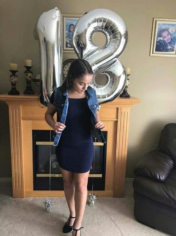 IWERP 18th Birthday Balloon – 40-Inch Silver Number Balloon for Party Decor
