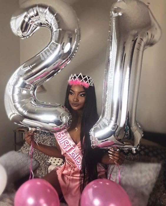IWERP 60th Birthday Balloon – 40-Inch Silver Number Balloon for 60th Birthday & Anniversary
