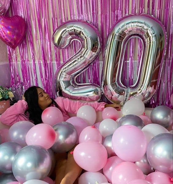 IWERP Silver Number 0 Balloon 40 Inch Milestone Birthday Decor
