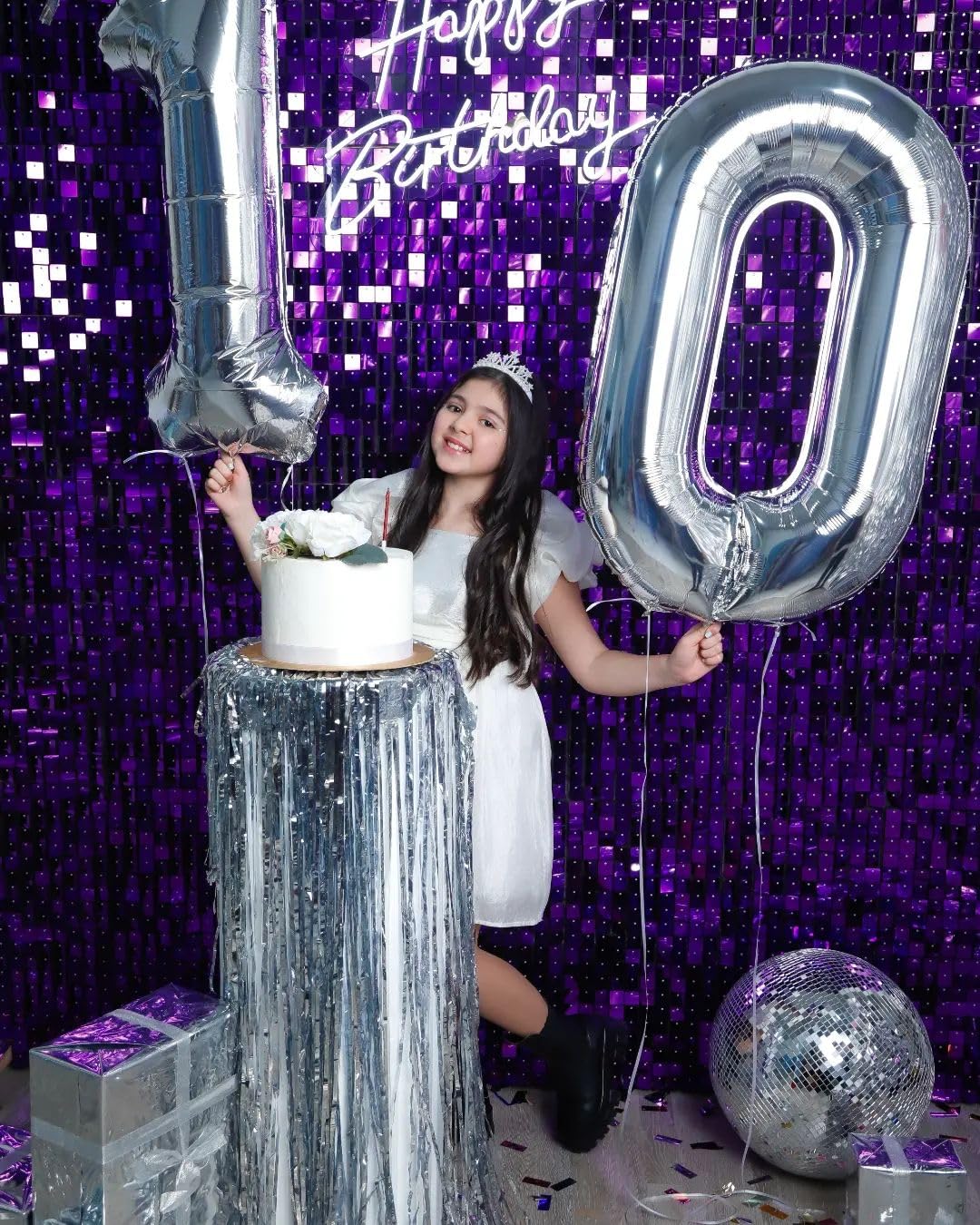 IWERP Silver Number 0 Balloon 40 Inch Milestone Birthday Decor