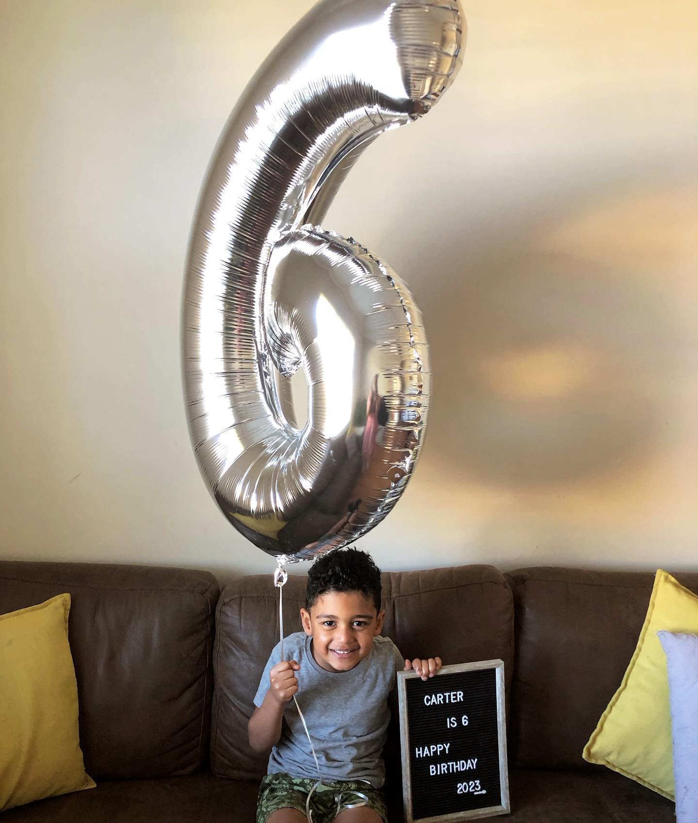 IWERP Silver Number 6 Balloon – 40-Inch 6th Birthday Decor