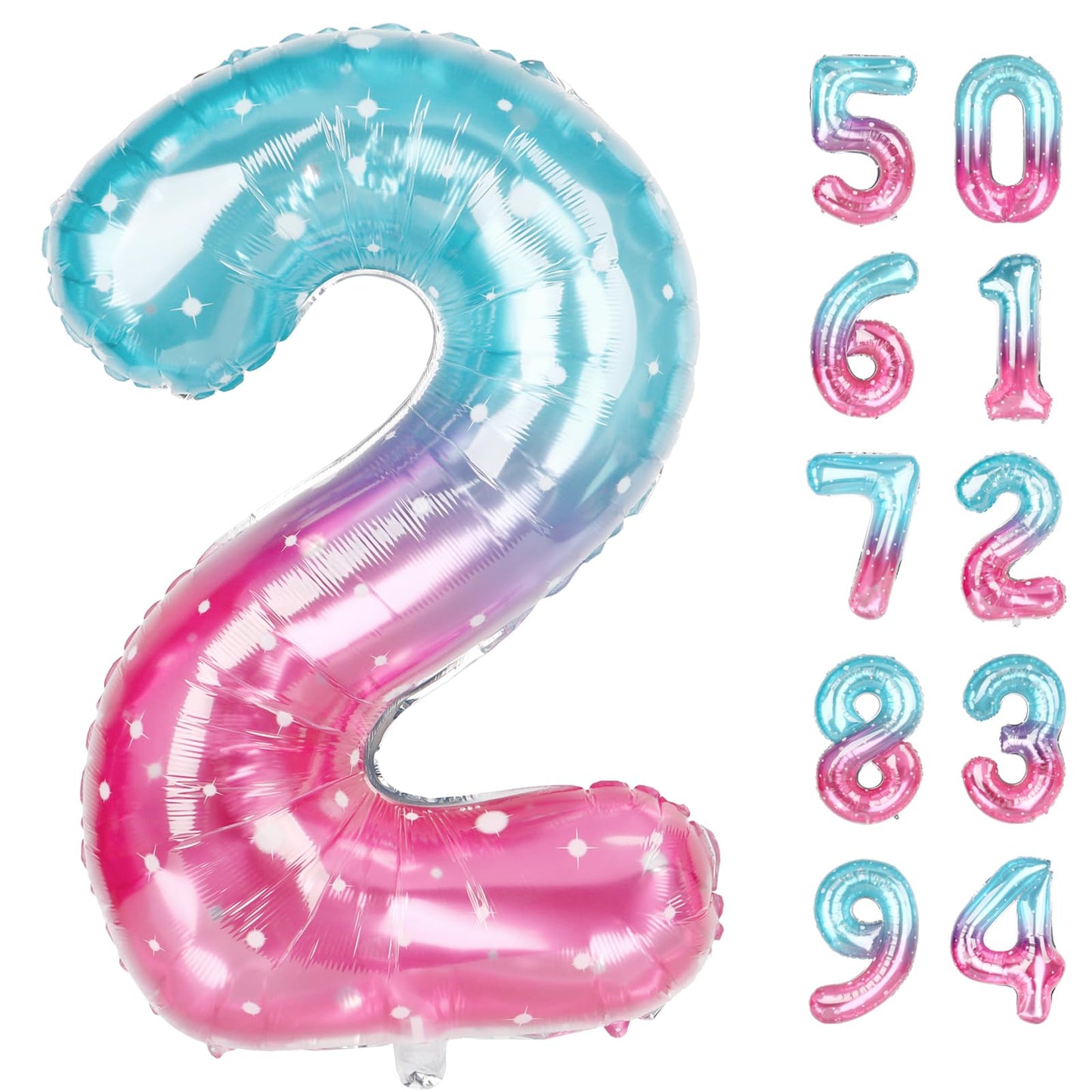 IWERP Starry Sky 2 Balloon – 40-Inch Number Balloon for 2nd Birthday