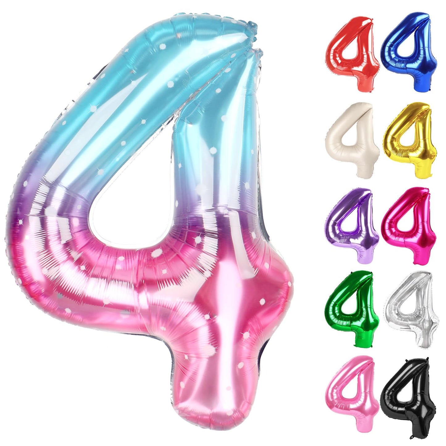 IWERP Starry Sky 4 Balloon 40-Inch – 4th Birthday Decorations