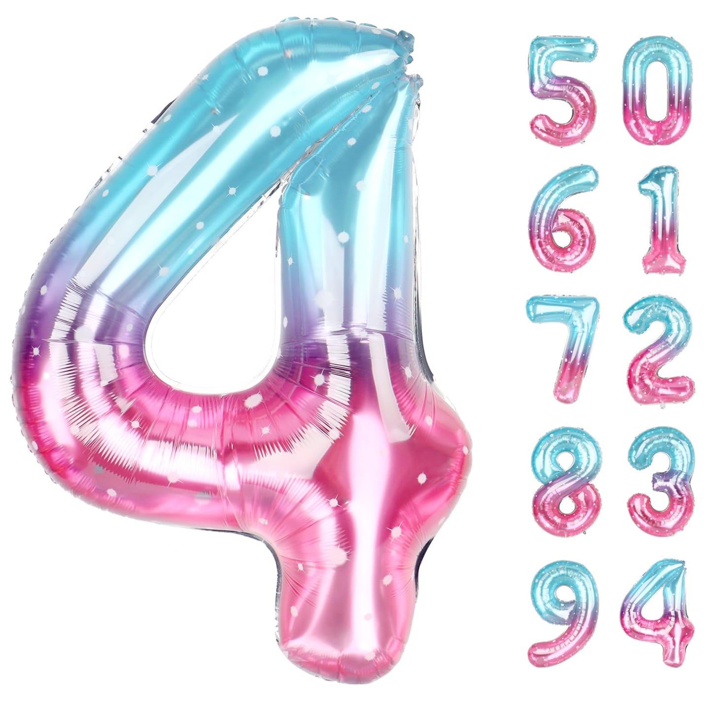 IWERP Starry Sky 4 Balloon – 40-Inch Number Balloon for 4th Birthday Party Decor