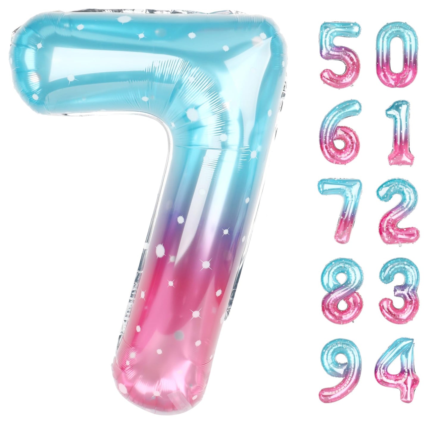 IWERP Starry Sky 7 Balloon – 40-Inch Number Balloon for 7th Birthday Parties