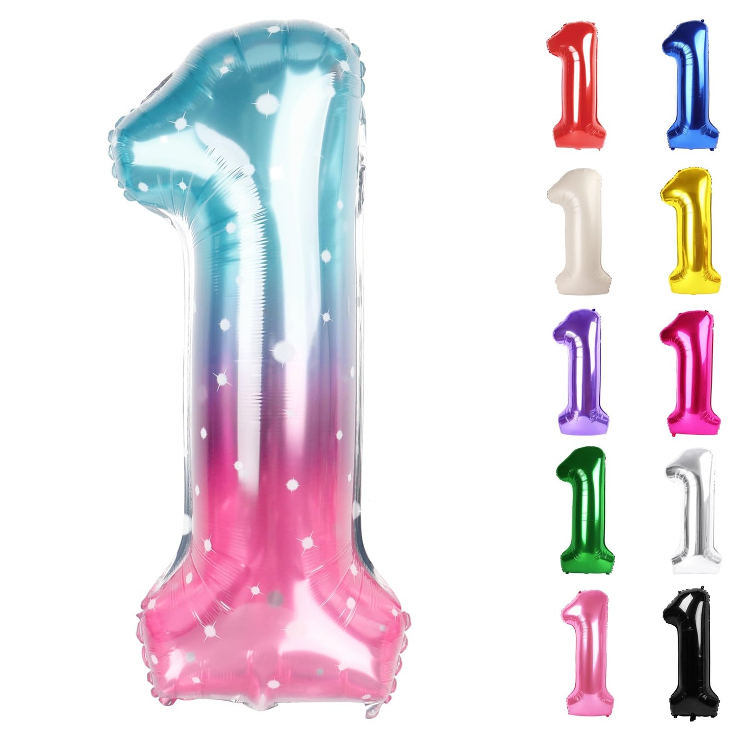 IWERP Starry Sky Number 1 Balloon - 40-Inch First Birthday Decorations