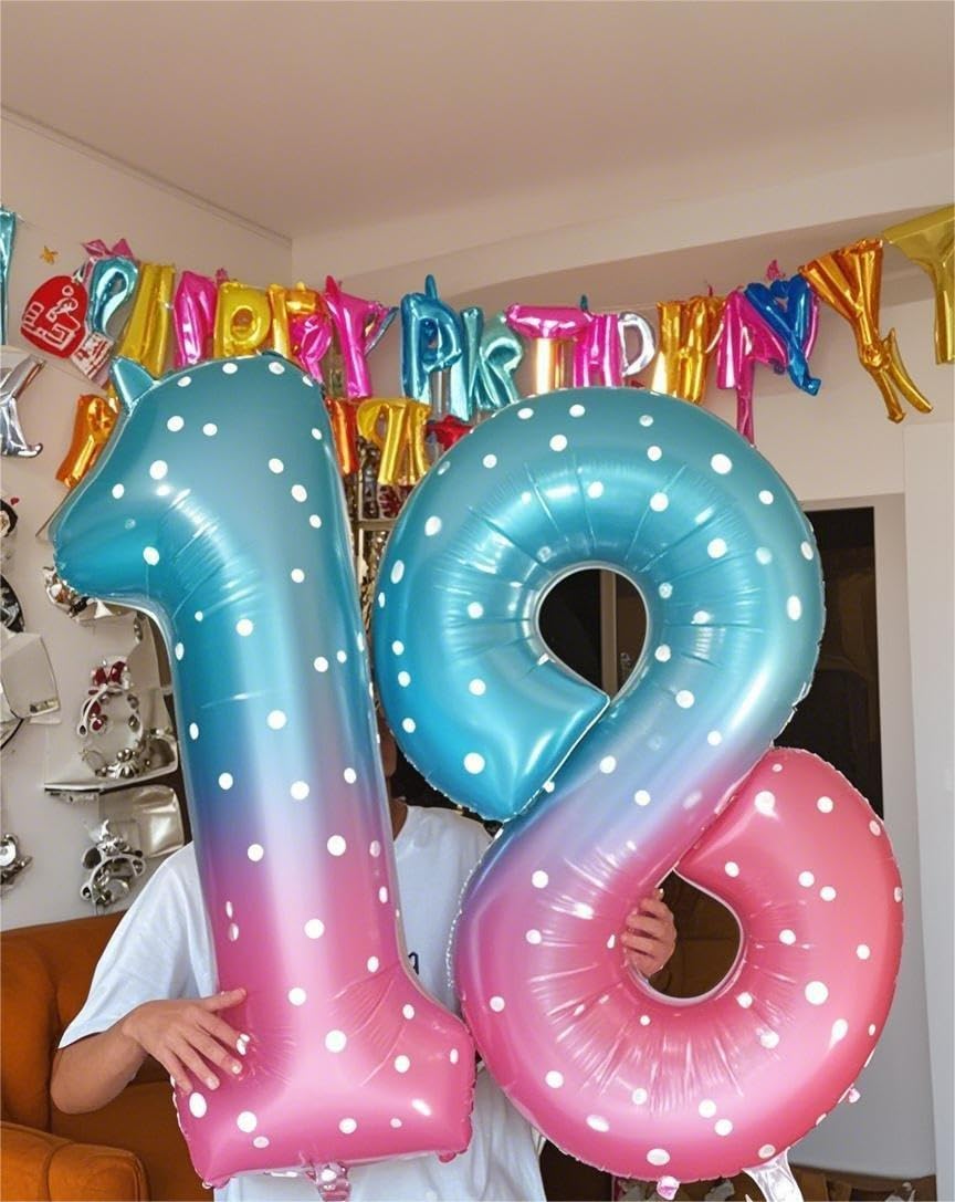 IWERP Starry Sky 40-Inch Number 8 Balloon – 8th Birthday Party Decor