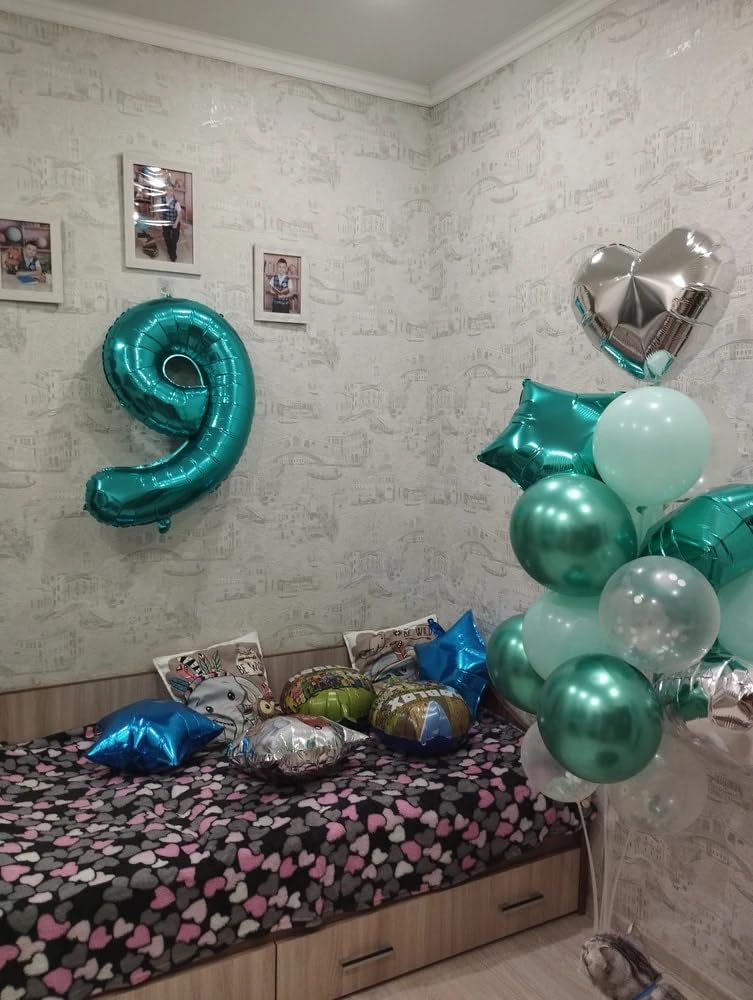 IWERP Teal Number 9 Balloon 40 Inch – 9th Birthday Decorations