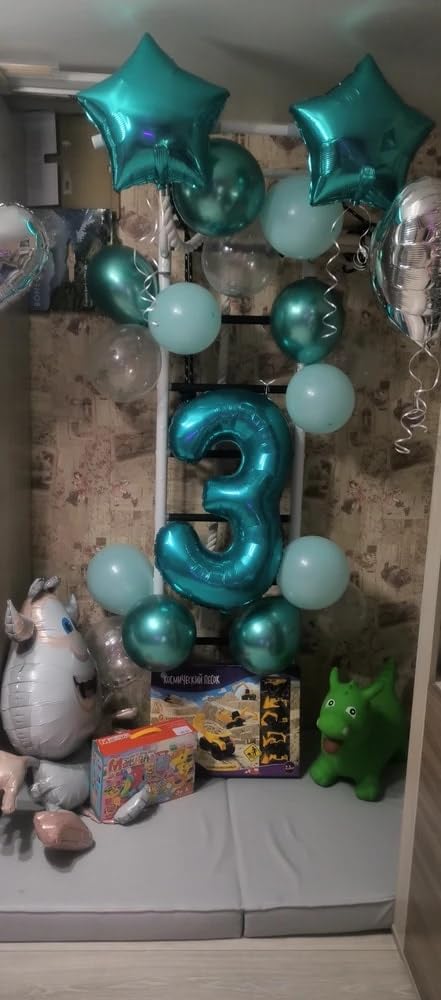 IWERP Teal Number 2 Balloon 40-Inch — 2nd Birthday Decor for Kids
