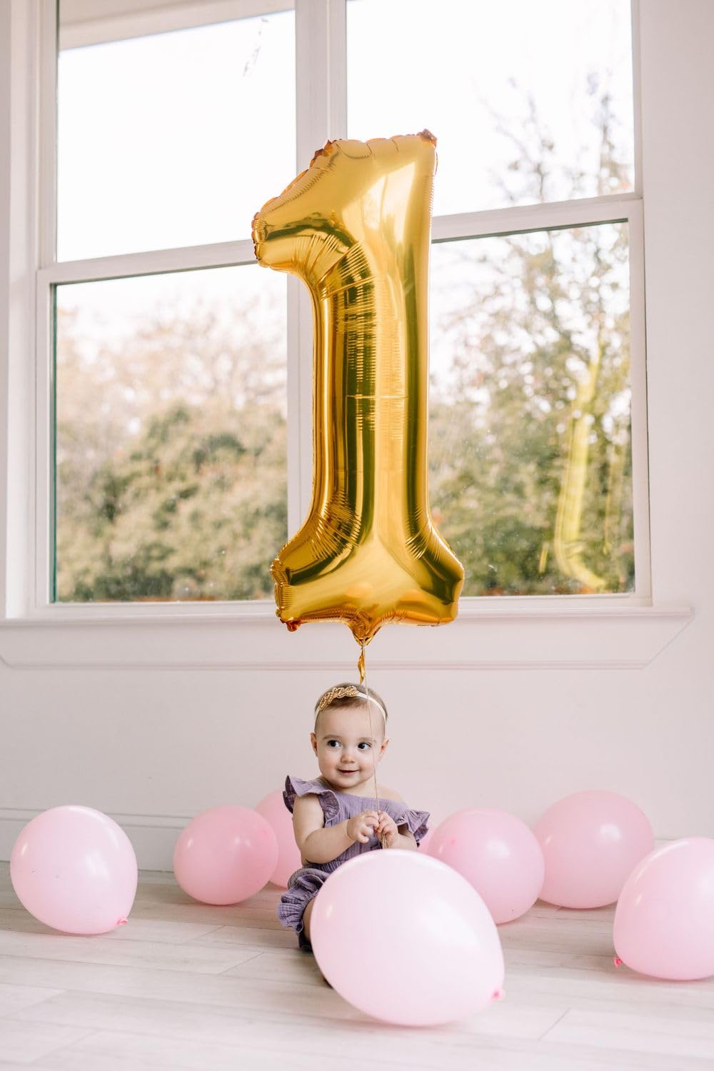 IWERP Gold Number 1 Balloon - 40-Inch First Birthday Party Decor