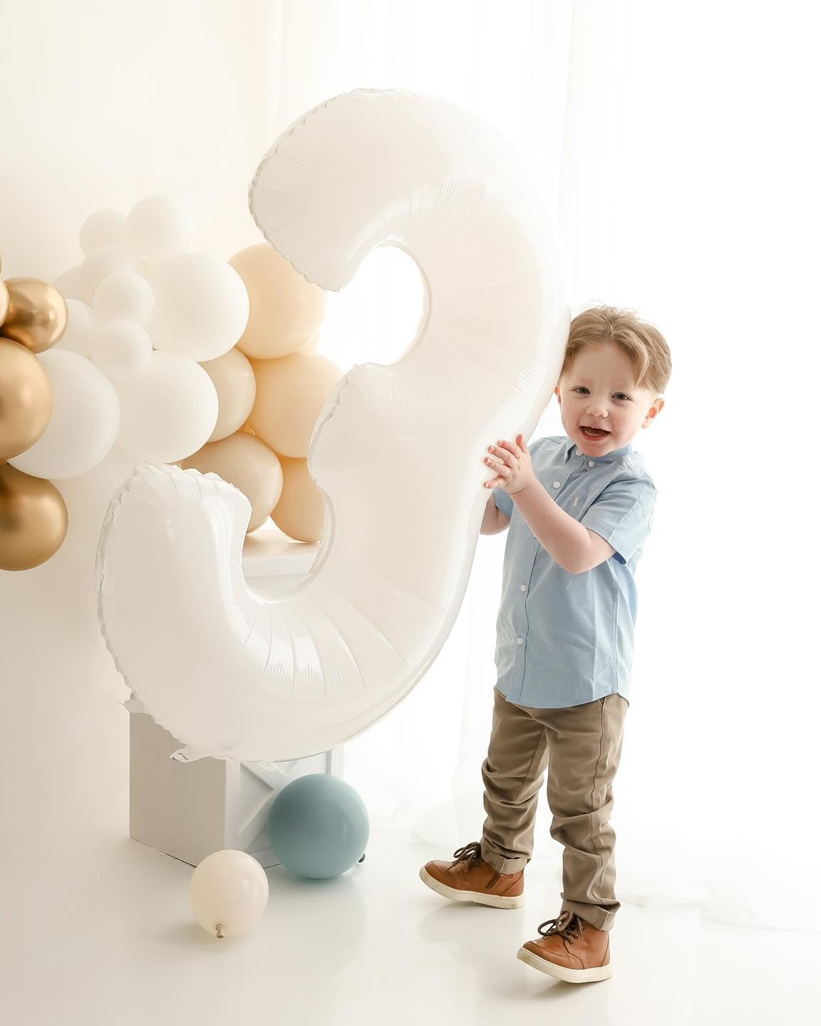 IWERP White Number 3 Balloon 40 Inch – 3rd Birthday Party Decor