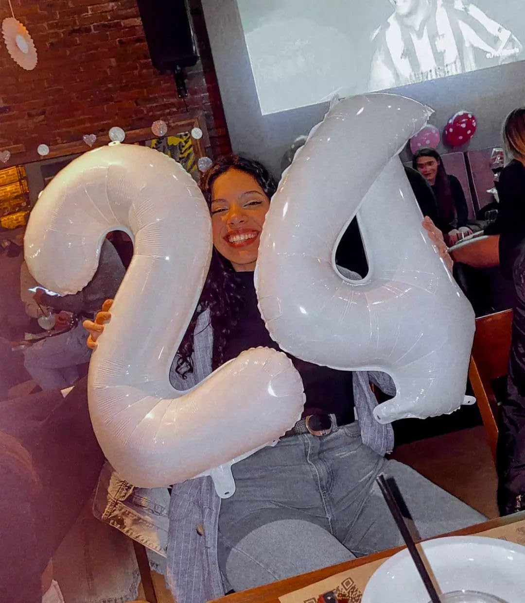 IWERP White Number 8 Balloon - 40-Inch Giant 8th Birthday Decor