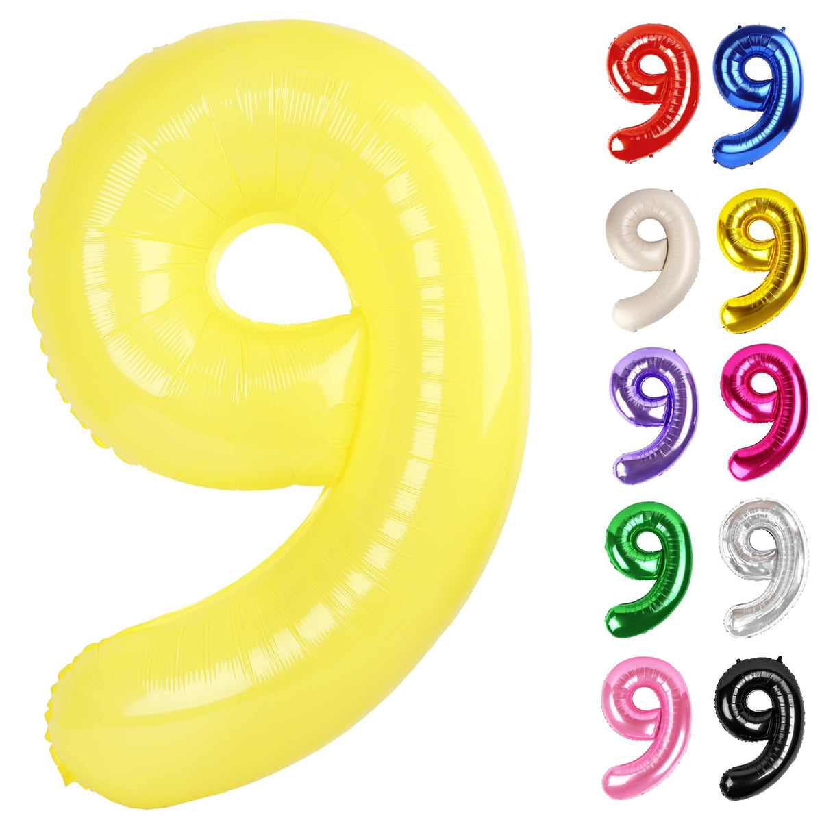 IWERP Yellow 40-Inch Number 9 Balloon – 9th Birthday Decorations & Party Supplies