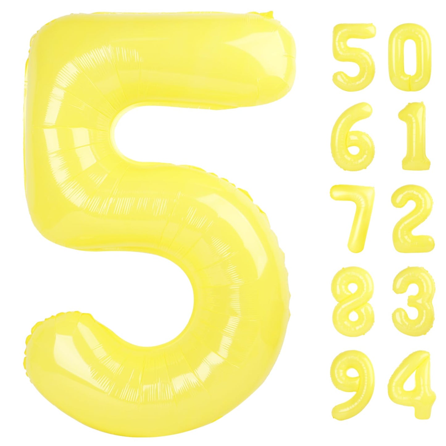IWERP Yellow 5 Balloon – 40 Inch Number Balloon for 5th Birthday Decorations