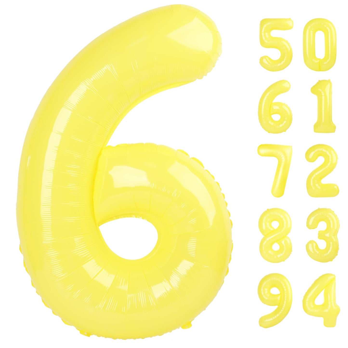 IWERP Yellow 6 Balloon - 40 Inch Number Balloon for Birthday Decorations