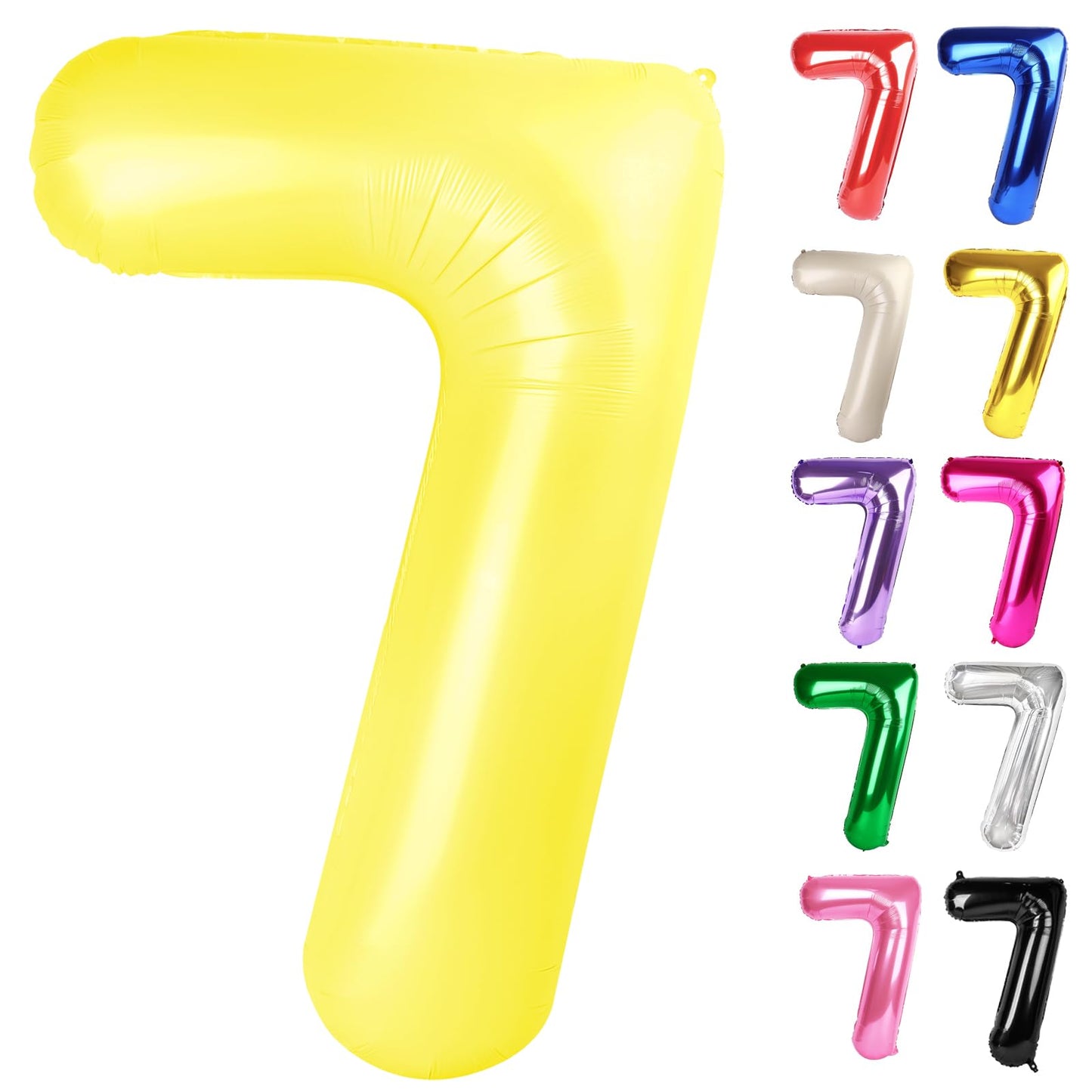 IWERP Yellow 40-Inch 7 Balloon – 7th Birthday Decor, Large Number Balloon