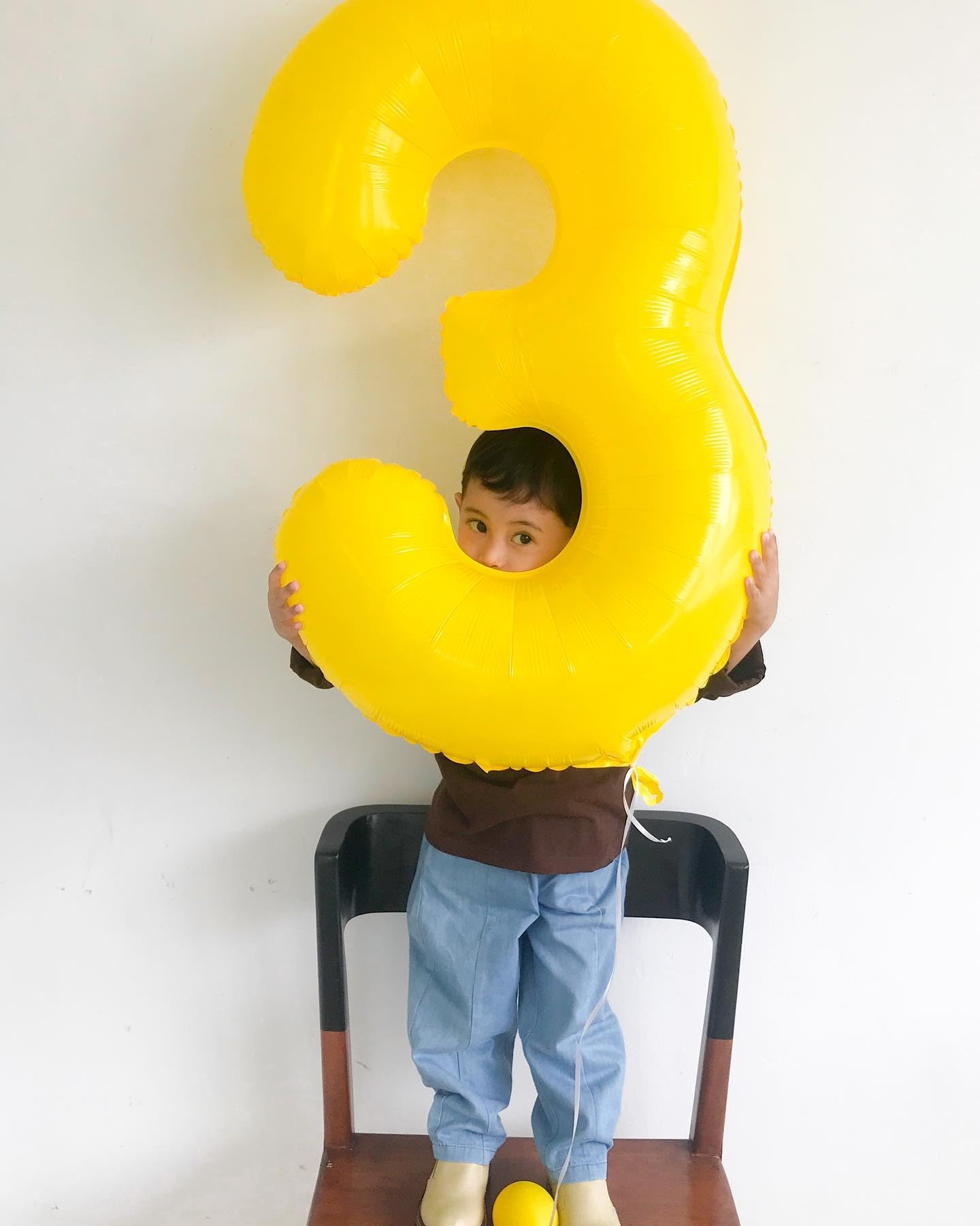 IWERP Yellow 3 Balloon — 40-Inch Number Balloon for 3rd Birthday Party Decorations