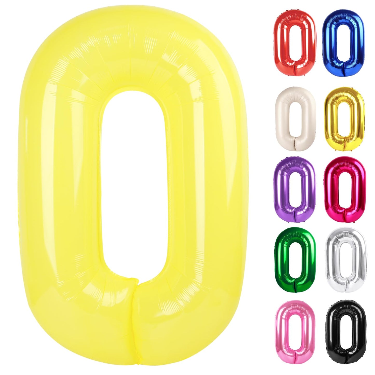 IWERP Yellow Number 0 Balloon 40 Inch – 10th–60th Birthday Decorations