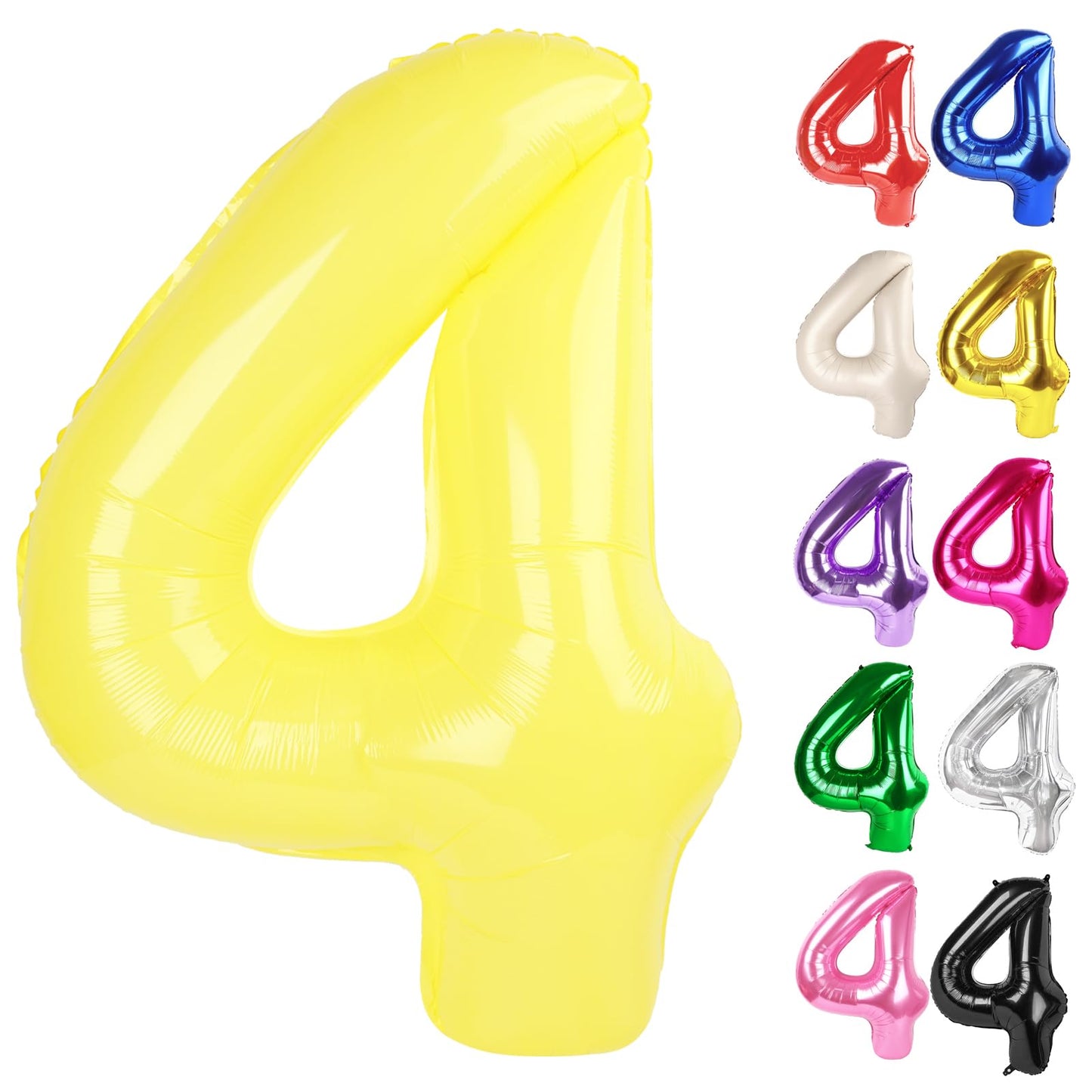 IWERP Yellow Number 4 Balloon 40 Inch | 4th Birthday Decorations & Party Supplies