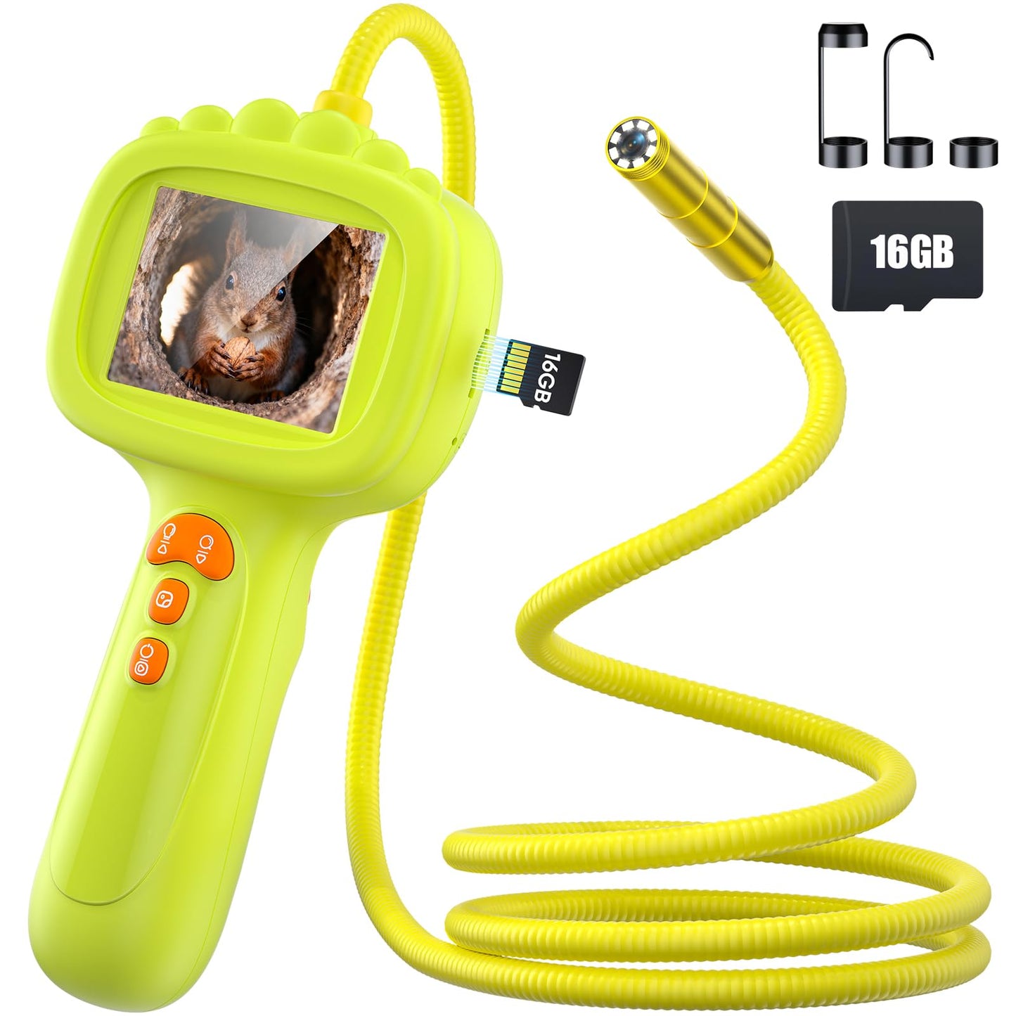 IWOBAC 2.6ft Borescope Snake Camera for Kids – LED Light, 16GB SD Card, STEM Toy