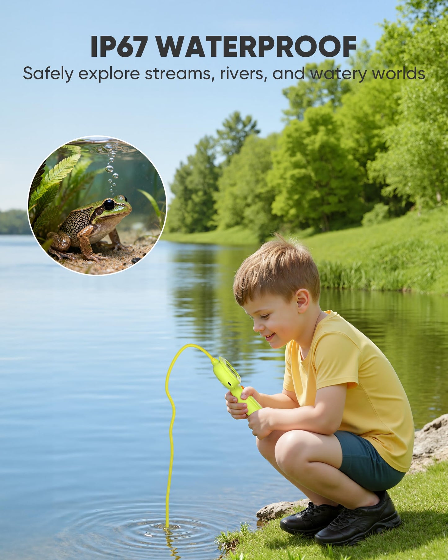 IWOBAC 2.6ft Borescope Snake Camera for Kids – LED Light, 16GB SD Card, STEM Toy