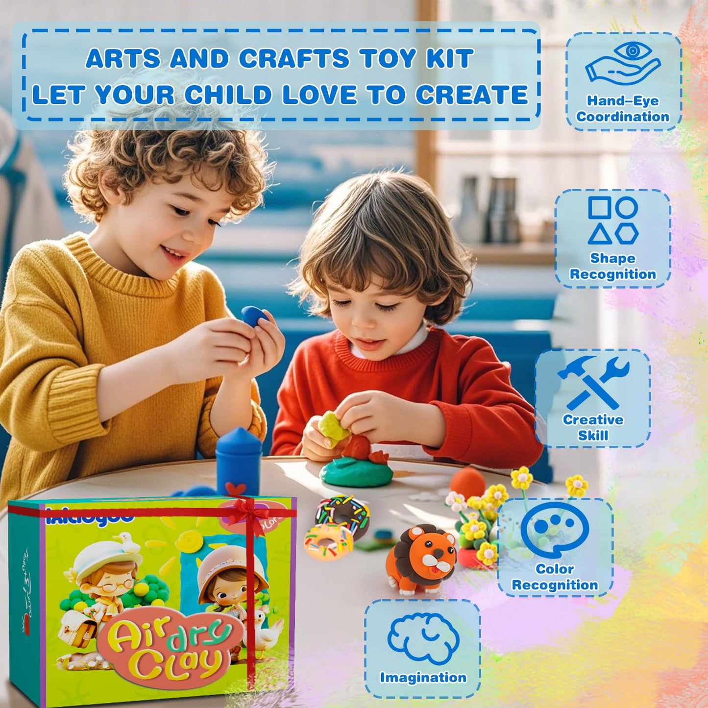 Ixiaoyoo Air Dry Clay for Kids – 78 Colors, Safe & Non-Toxic DIY Modeling Kit with Tools
