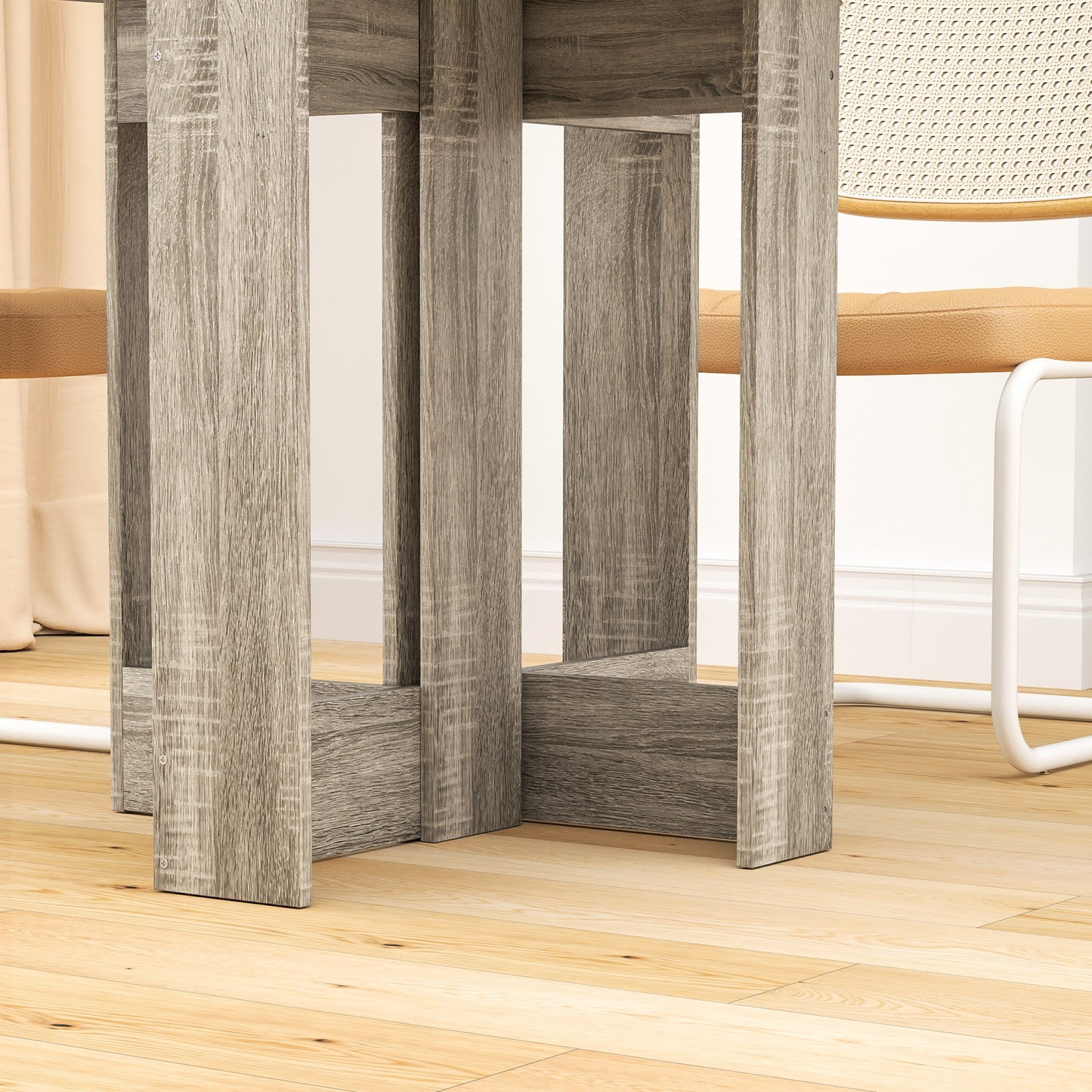 HOMCOM Folding Dining Table Foldable Drop Leaf Dinner Table for Kitchen Grey