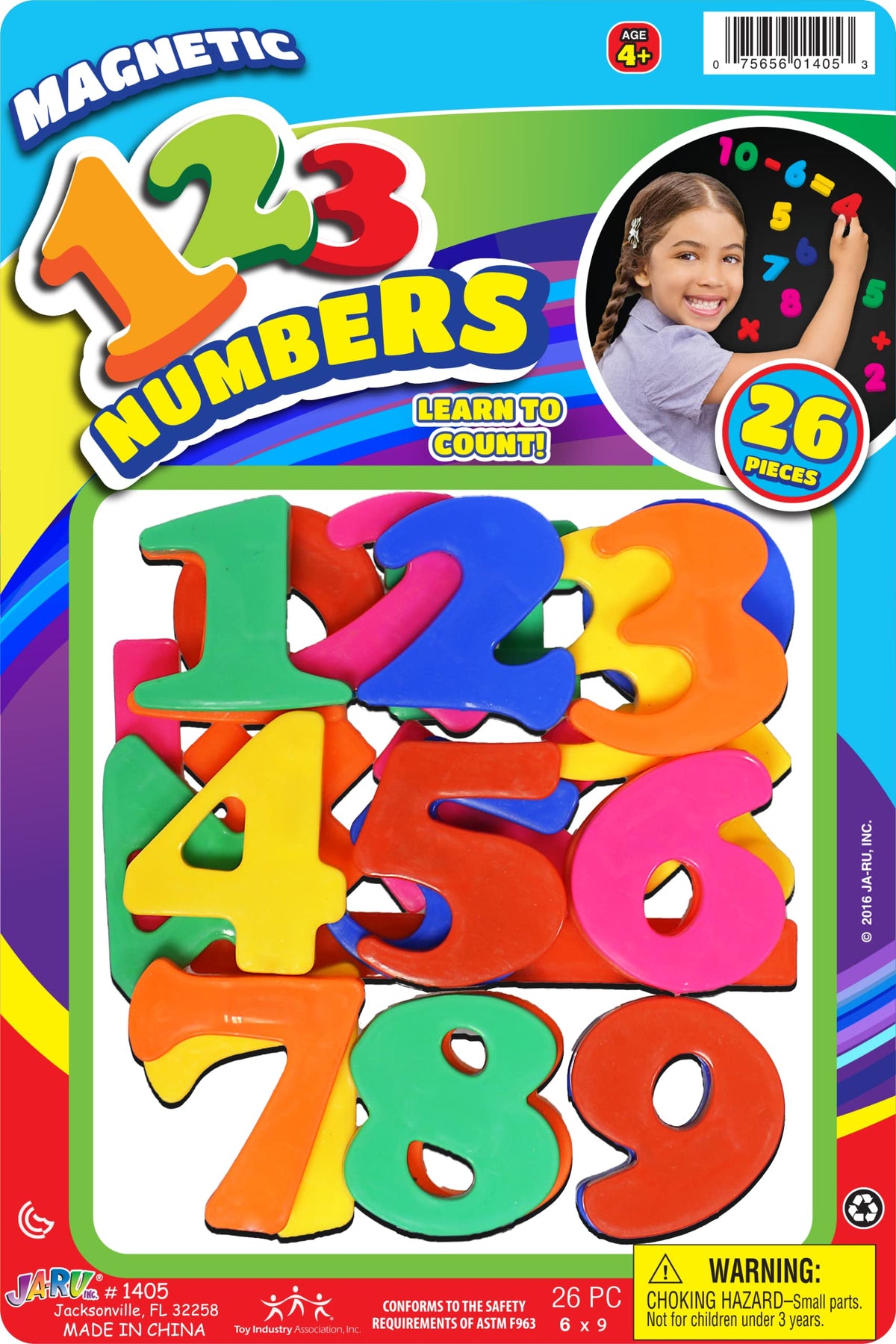 JA-RU 123 Magnetic Numbers – 26 Fridge Magnets for Kids