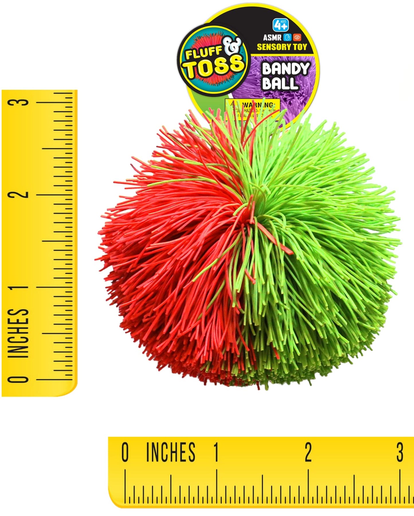 JA-RU Bandy Ball - 3-inch Rainbow Stringy Fidget Ball for Kids (1-Pack) | Sensory Play & Stress Relief