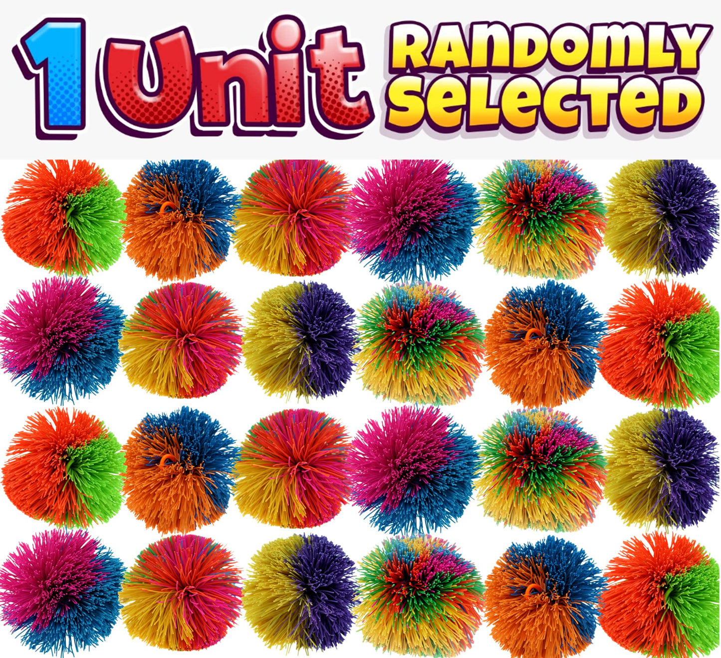 JA-RU Bandy Ball - 3-inch Rainbow Stringy Fidget Ball for Kids (1-Pack) | Sensory Play & Stress Relief