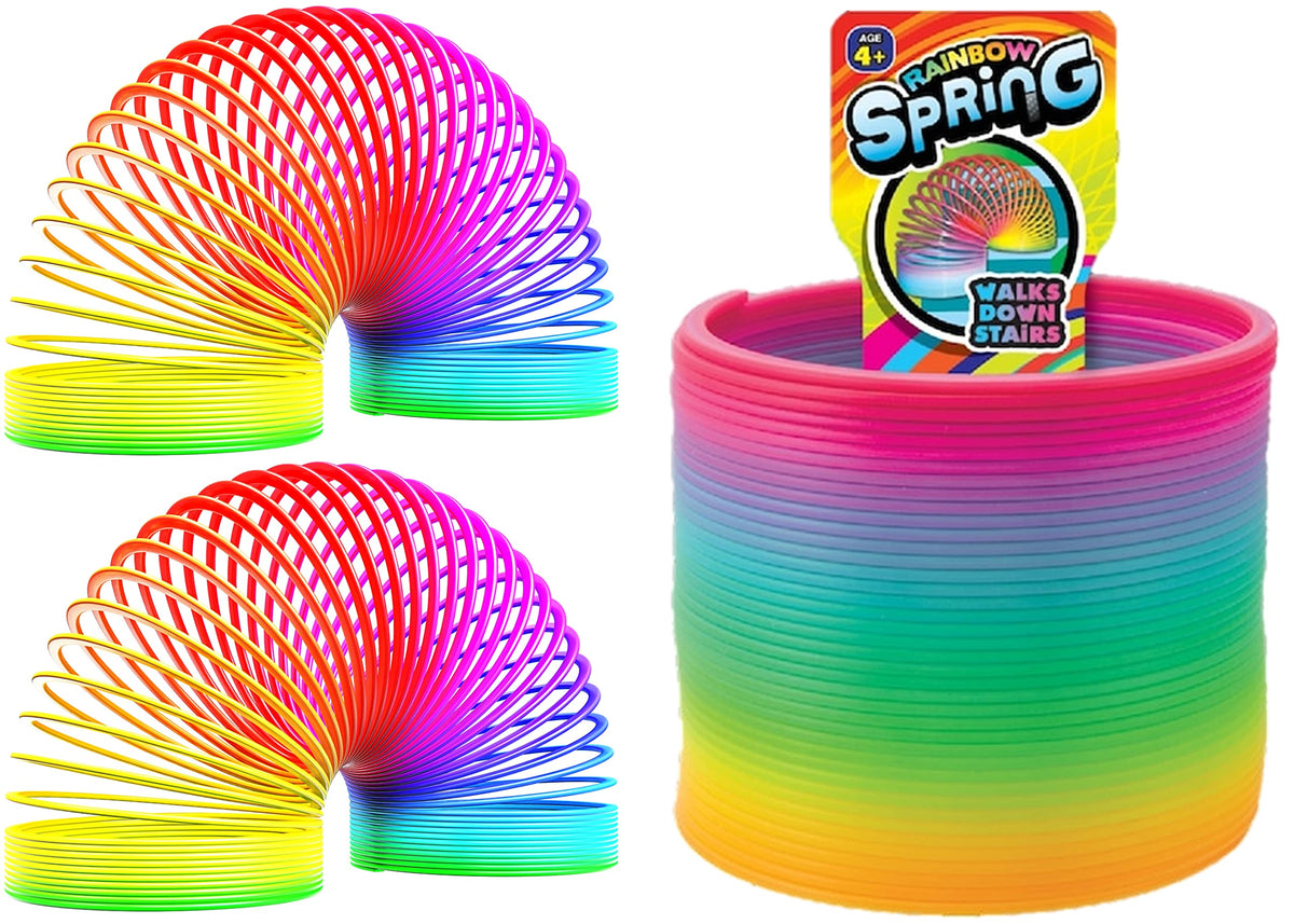 JA-RU Big Magic Rainbow Color Spring Pack (2 Units) – Classic CoilToy Fidget Toy