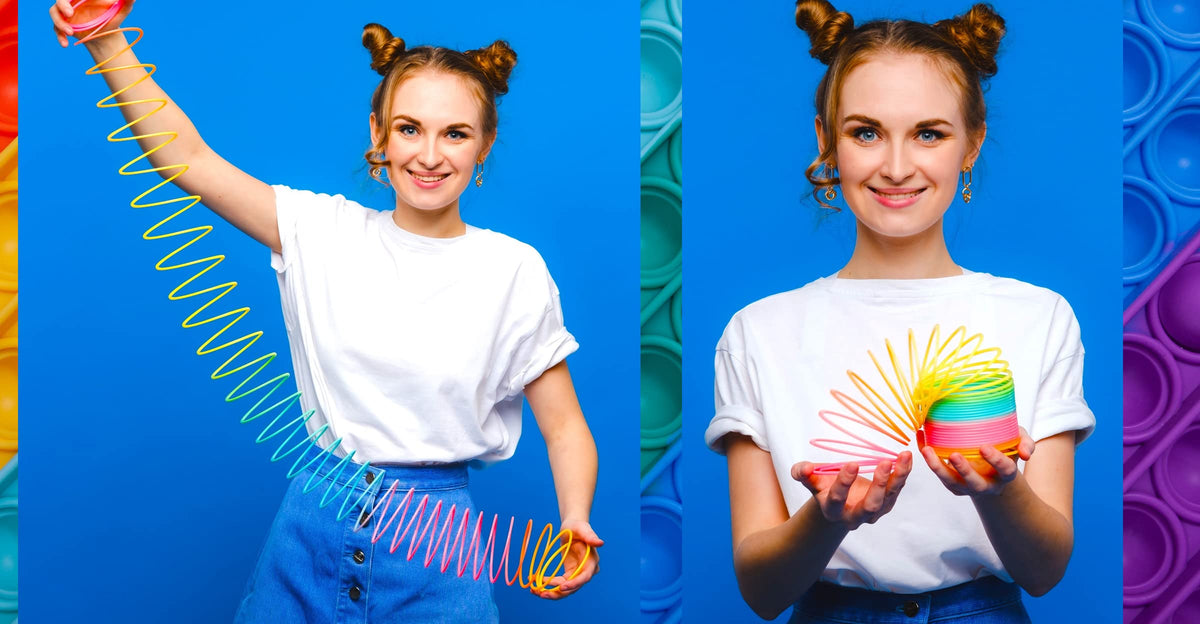 JA-RU Big Magic Rainbow Spring Pack – Original Plastic Coil Fidget Toy