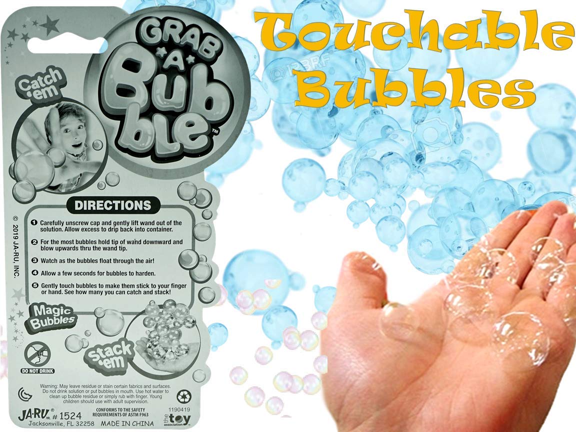 JA-RU Grab a Bubble-Touchable Mini Bubbles Wand Toy (2 Pack) – Assorted Colors