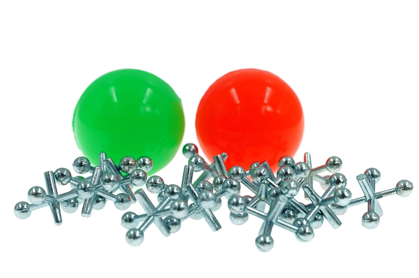 JA-RU Vintage Jacks Set – 16 Metal Jax + 2 Balls | Classic Toy for Kids & Party Favors
